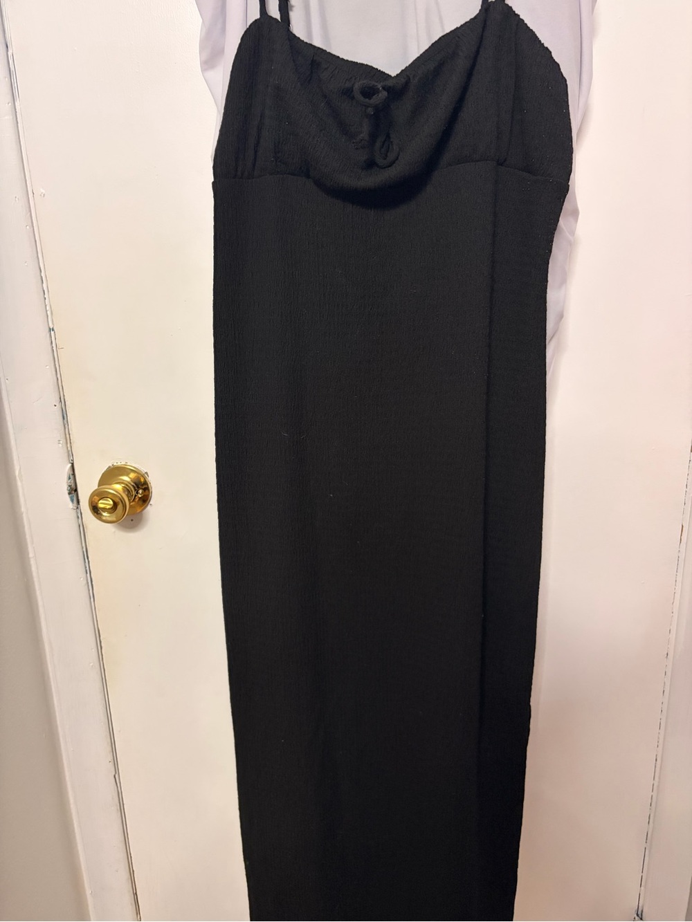 Black Maxi dress with Tie Detail - Women